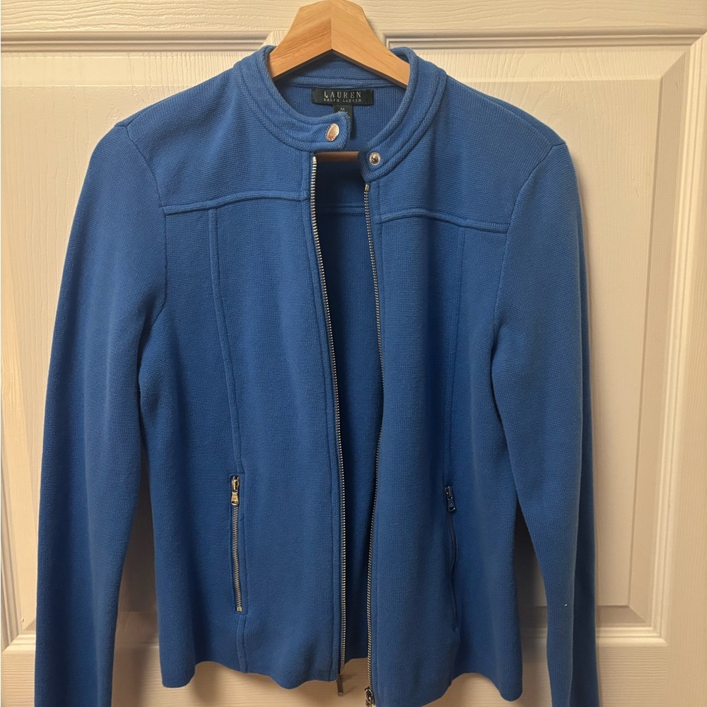 Lauren Ralph Lauren Women's Blue Zip up Cardigan